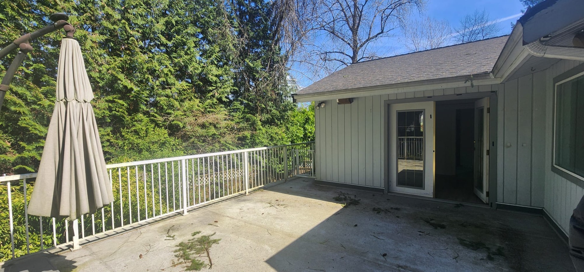 Deck before patio cover addition — open concrete patio